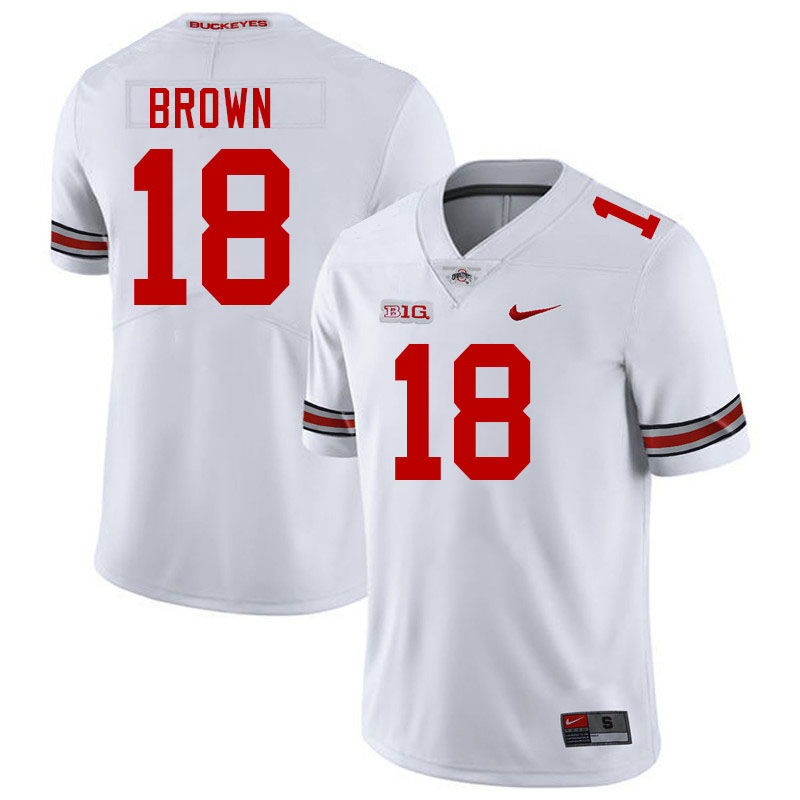 #18 Jyaire Brown Ohio State Buckeyes Jerseys Football Stitched-White
